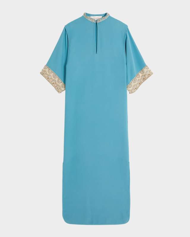 Bead Embroidered Cady Couture Gown
